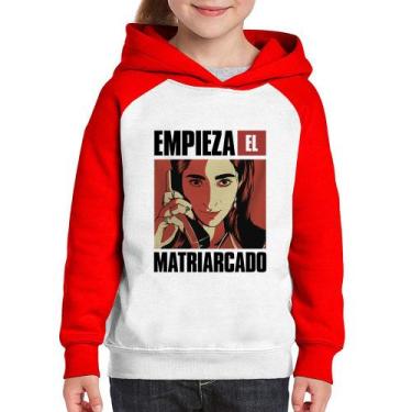 Imagem de Moletom Infantil Empieza el matriarcado - Foca na Moda, Branco, Vermel