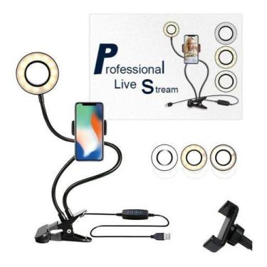Imagem de Ring Light De Mesa Iluminador Led Com Suporte Celular Pronto - oem