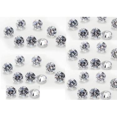 Imagem de Zircônia 3.50 mm Gemstone Sintética, Corte Redondo, Branco 50 Pedras -