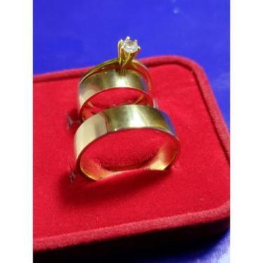 Imagem de Trio de moedas Antigas Alianças e anel solitário - Moeda antiga