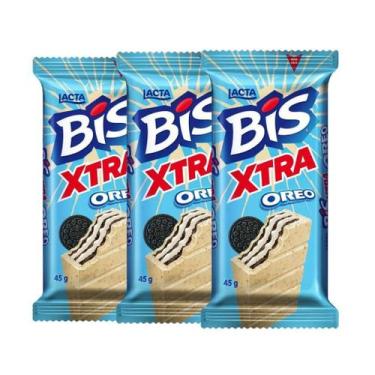 Imagem de Bis Xtra Oreo Lacta Kit Com 3 Unidades De 45G