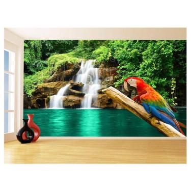 Imagem de Papel De Parede 3D Animais Ave Arara Paisagem 3,5M Anm292