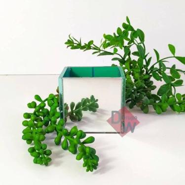 Imagem de Mini Vaso Espelhado Quadrado de Vidro 6x6 - Decor Artificial 
