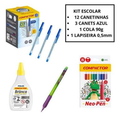 Imagem de Kit Volta ás Aulas Compactor  Material Escolar 17 Unidades