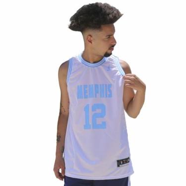Imagem de Regata Basquete Masculina M10 Fire Memphis, Branco,  GG