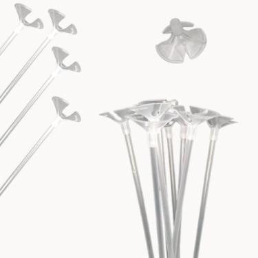 Imagem de 100Un Suporte Bexiga Balao Transparente Decoração Festa 42cm - Bwx