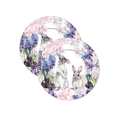 Imagem de Kit Sousplat Páscoa Irmãos Coelho - NSW, 2 Peças, com base