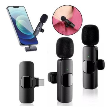 Imagem de Microfone Sem Fio Duplo Lapela Compátivel Android Profissional Cor Tip