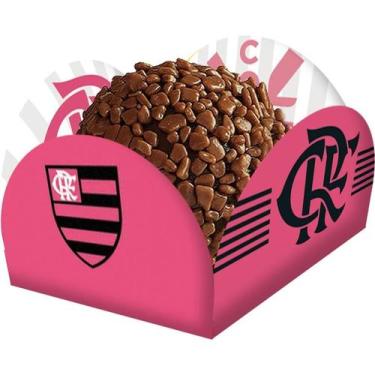 Imagem de 40 Forminha Doces Flamengo Rosa Forma Docinhos Caixeta - Festcolor