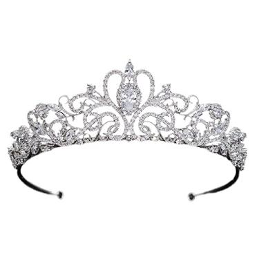 Imagem de Sepbridals Cúbico zircônia cúbica clássico casamento diadema tiaras coroa para acessórios de cabelo CH10316