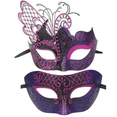 Imagem de ECOSCO Máscara feminina de baile de máscaras venezianas de carnaval conjunto de valor feminino (7)