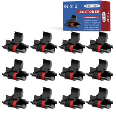 Imagem de Pacote com 12 fitas de substituição IR40T para IR40T IR-40T CP-13 MP-12D calculadora rolo de tinta fitas de impressora funcionam para impressora CP13, MP-12D, MP-120DH, MP-120DL, MP-120DLE (pacote com