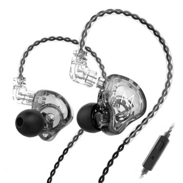 Imagem de FEDAI TRN MT1 1DD HiFi Fones de ouvido intra-auriculares TRN MT1 com novo driver magnético composto dinâmico de 10 mm com cabo removível de 2 pinos de 0,75 mm (com microfone, cinza claro)