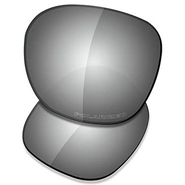 Imagem de SAUCER Lentes de substituição premium para óculos de sol Oakley Garage Rock OO9175 High Defense - Metal cromado polarizado