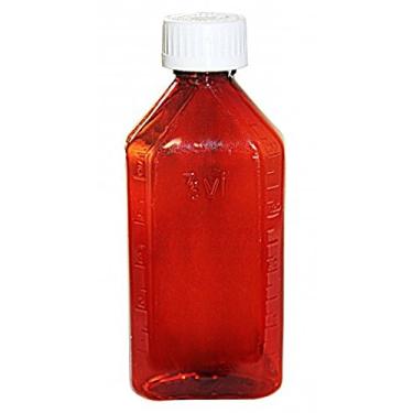 Imagem de Amexdrug Garrafas ovais de plástico – 237 ml – Âmbar – Tampas resistentes a crianças – 12 peças (frasco de medicina, frasco de farmácia, medicamento líquido)