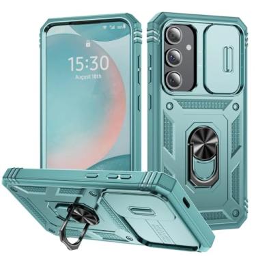 Imagem de Capa para Samsung Galaxy S24 S23 S22 FE Ultra Plus A55 A35 A15 Slider Camera Protect 360 Proteção total Capa de suporte, verde, para Samsung S24 Plus