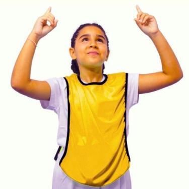 Imagem de Kit C/5 Coletes Juvenil de Futebol Treino Jogo 1 Fit, Amarelo