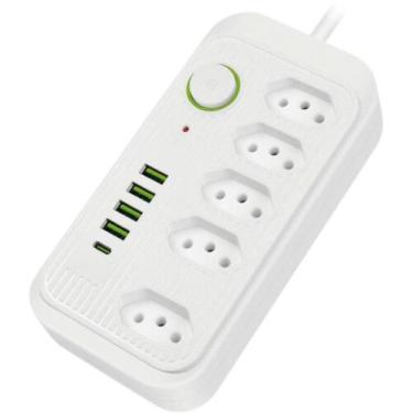 Imagem de Filtro de Linha 5 Tomadas+usb 10A 2M - FLEX