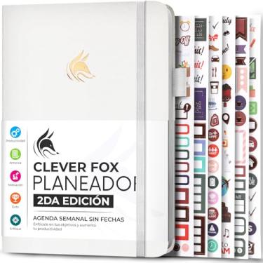 Imagem de Clever Fox Planner 2 Edición en Español - Colorida Agenda de Objetivos Semanales y Mensuales, Organizadora de Tiempo, Sin Fecha A5 (Branco)