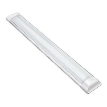 Imagem de Luminária Tubular Flat 60cm Led 18w Sobrepor Slim Calha - Elgin, Branc