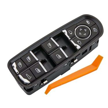 Imagem de ZAPOSTS Interruptor de janela elétrico serve para Porsche Cayenne 2011-2018, Macan 2015-2018, Panamera 2011-2016. Interruptor mestre vidrios da porta de controle lateral do motorista substitui