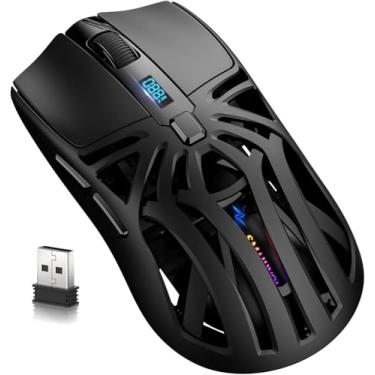 Imagem de Mouse vertical sem fio, Attoe destro, 2,4 GHz, sem fio, ergonômico, recarregável, vertical com 3 DPI ajustáveis 1000/1600/2400, 6 botões, compatível com PC, desktop, Mac (preto)