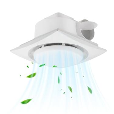 Imagem de yanliangvich Exaustor De Banheiro Com Luz, Exaustor De Teto De 8 Polegadas, Ventilador De Ventilação Ultrassilencioso Com Duto, Kit De Luz Ajustável De 3000K/4500K/6000K, Ventilador De Ventilação Pa