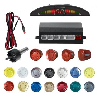 Imagem de SANDETOUN Kit de sensor de estacionamento kit de sensor de reserva sensor reverso para carro 18 opções de cores para sondas ajustável alarme volume profissional sensor de reversa para carro assistente