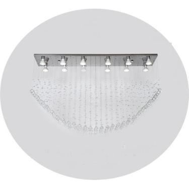Imagem de Lustre Luminária De Cristal Para Sala de Jantar Retangular - LUZ DECOR