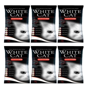 Imagem de Kit Areia Higiênica para Gatos 6 Pacotes de 2kg - WHITECAT