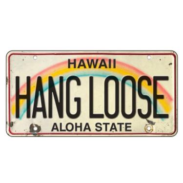 Imagem de Placa De Carro Em Madeira State Route Hawaii Hang Loose