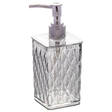 Imagem de Porta Sabonete Líquido e Álcool Gel de Plástico Cristal Glamour Incolo