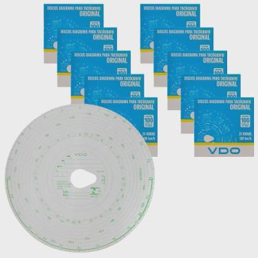 Imagem de Kit 10 Caixas Disco Diagrama Tacógrafo Diário 180Km 24h Vdo