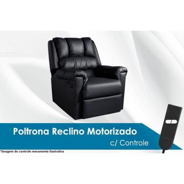 Imagem de Poltrona Reclinável Motorizada p/ Sala Vermont Classic Zero Wall Giro e Balanço Courano Preto - Probel