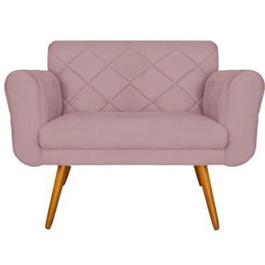 Imagem de Namoradeira 02 Lugares Isabella Consultório Loja Suede Rosê - dl decor