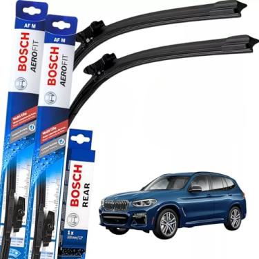Imagem de Kit Palheta Limpador Parabrisa Par Dianteiro e Traseiro Original Bosch Multiclip BMW X3 2011 À 2025
