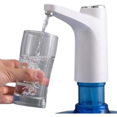 Imagem de Torneira, Dispenser, Bomba Elétrica Para Galão de 5, 10 ou 20 Litros, USB, Recarregável, com Bateria de Longa Duração, Praticidade, Economia para seu Dia a Dia (branco)
