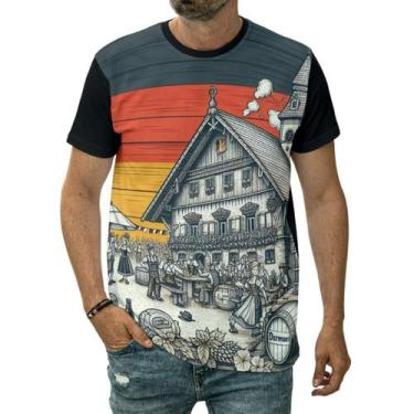 Imagem de Camiseta Alemanha Bandeira País Comércio Antigo Feira Arte - Darkwood,