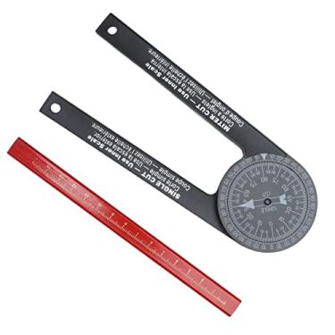 Imagem de Mitre SAW Transferidor, 360 Graus Tamanho Portátil de Rotação Livre de Medição Fácil Precisa para Trabalhos de Madeira, Moldagem da Coroa, Cortes de Mitra, Carpintaria,