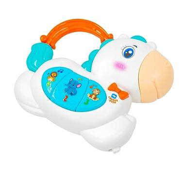 Imagem de Piano Musical Infantil Cavalinho, Teclado com 4 Teclas, 3 Sons Diferentes, Brinquedo Educativo para Bebês