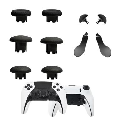Imagem de 6 Pcs Metal Thumbsticks for PS5 Edge Controller, 4 Pcs Back Paddles Triggers Buttons for PS5 Dualsense Controller, Replacement Accessories Parts for PS5 Edge Controller Analog Joystick(Black)