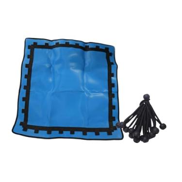 Imagem de kowaku Trampoline tapete pular pano de alta reutilização elástica com 36 bungee bungee spalting bloce para esportes de ginástica de ginástica interna, Azul