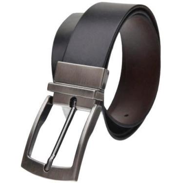 Imagem de Cinto Masculino Importado Dupla Face Preto e Marrom 110 até 130 cm, 12