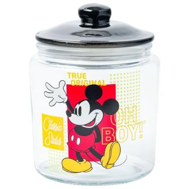 Imagem de Silver Buffalo Disney Mickey Mouse – Pote clássico de vidro para biscoitos e doces com tampa (pequeno)