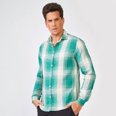 Imagem de Camisa Acostamento Masculina Casual Xadrez Manga Longa-Masculino