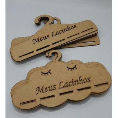 Imagem de Kit 10 Cabides Mdf Porta Laços Lacinhos Mdf - 2 modelos - Inova Artesa