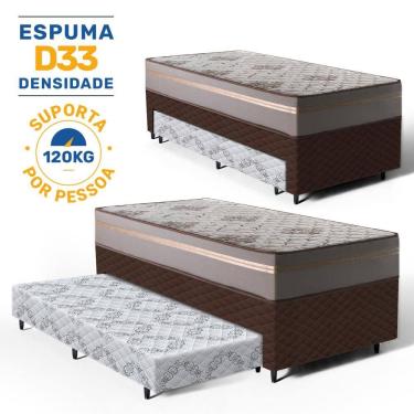 Imagem de Cama Box com Colchão de D33 Millenium One Face + Auxiliar de Espuma Unique Solteiro 88cm
