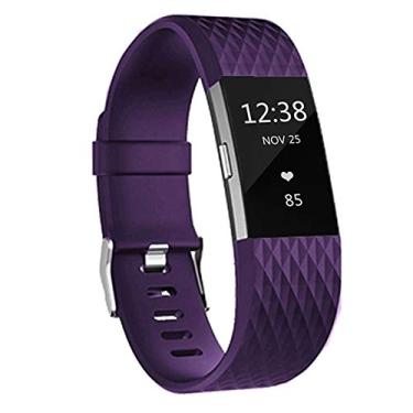 Imagem de Pulseiras de substituição para Fitbit Charge 2, pulseiras clássicas de silicone ajustáveis para Fitbit Charge 2, mulheres e homens
