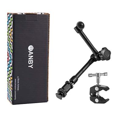 Imagem de WANBY – Braço mágico articulado de 11 polegadas e grande clipe ajustável para grampos de super varão com rosca de 1/4 polegadas e 3/8 polegadas para câmeras DSLR, monitor LCD, luzes de flash de LED, Arm & Clamp