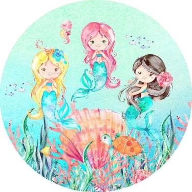 Imagem de Painel Redondo 3D Sublimado Sereia Frd-2738